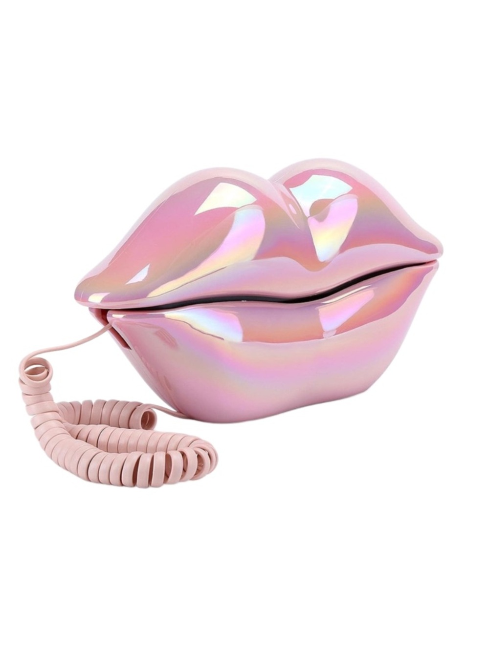 Pink Iridescent Lips Novelty Landline Phone Decor